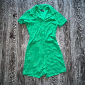 White Fox Bright Green Romper